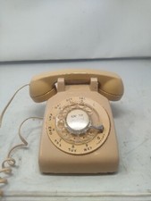 Vintage Bell System Western Electric Rotary Desk Phone Cream Tan Tested