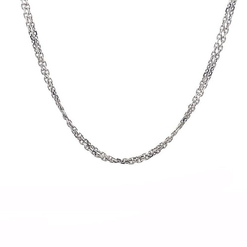 Chopard Gold Double Strand Chain 18k White 16.5" Long - Picture 4 of 7