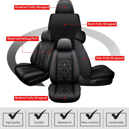 Car 5-Seat Covers Front Rear FOR Subaru Impreza 2012-2023 Faux Leather Protector - Foto 6 di 7