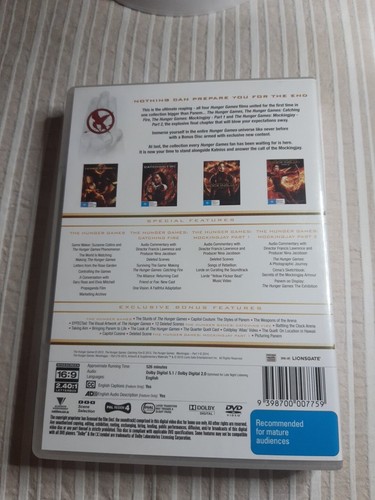 THE HUNGER GAMES.Complete 4-Film Collection.Dvd.7Disc.Like New.Reg 4 - Picture 2 of 9