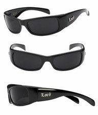 Locs Motorcycle Bikers Cholo Sport Outdoor Mens Sunglasses - Shiny Black LC02