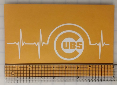 Calcomanía/pegatina de vinilo Chicago Cubs Heartbeat grande 8,5 x 3 pulgadas - SH estándar gratuito - Imagen 2 de 13