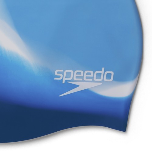 GORRO DE NATACIÓN SPEEDO MULTICOLOR SILICONA MOLDEADA AZUL BLANCO AZUL MARINO NUEVO - Imagen 2 de 3