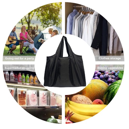 X Large WASHABLE reusable shopping bag roll up foldable grocery eco holiday - Picture 7 of 16