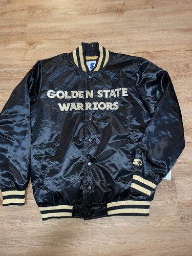 Golden State Warriors Black Gold Starter Jacket Size Men Sz 2XL Championship - Picture 3 of 15