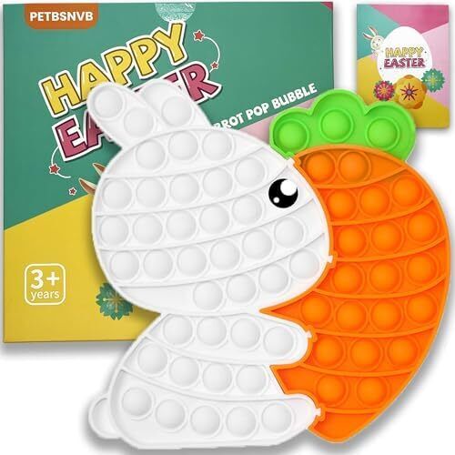 Easter Bunny Poppers, Bunny Carrot Pop Bubble Fidget Sensory Toy, Puzzle Popper, - Picture 1 of 6