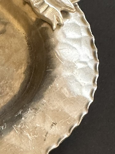 VTG Hand Wrought Hammered Aluminum Handled Floral TRAY Rodney Kent Silver Co 408 - Picture 24 of 24