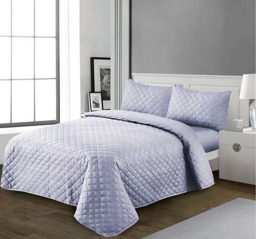 3 Pcs Quilted Bedspread Embossed Bedding Set Sofa Bed Throw Single Double King - Picture 49 of 122