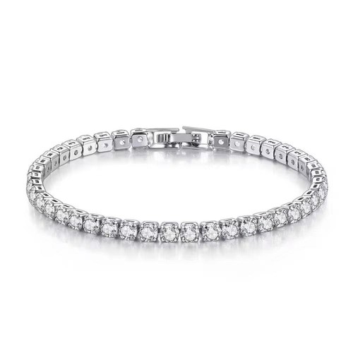 Real Moissanite Tennis Bracelet for Women 925 Sterling Silver Wedding Jewelry ! - Picture 8 of 25