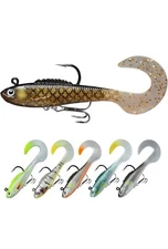 TRUSCEND Fishing Lures Bass Trout 12PCS Jighead Paddle Tail Swimbaits Soft Baits