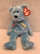 TY Beanie Baby Sherbet the Bear Blue 2003 Stuffed Toy Plush VGC