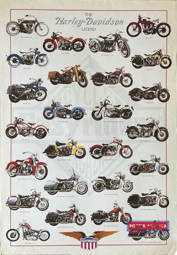 The Harley-Davidson Legend Models Vintage 1998 Poster 27 x 38 - Picture 1 of 4