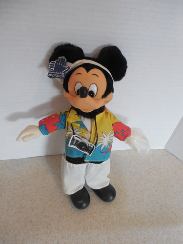 Disney 1987 Mickey Mouse Tourist con cámara aplausos muñeca de peluche vintage - Imagen 2 de 10