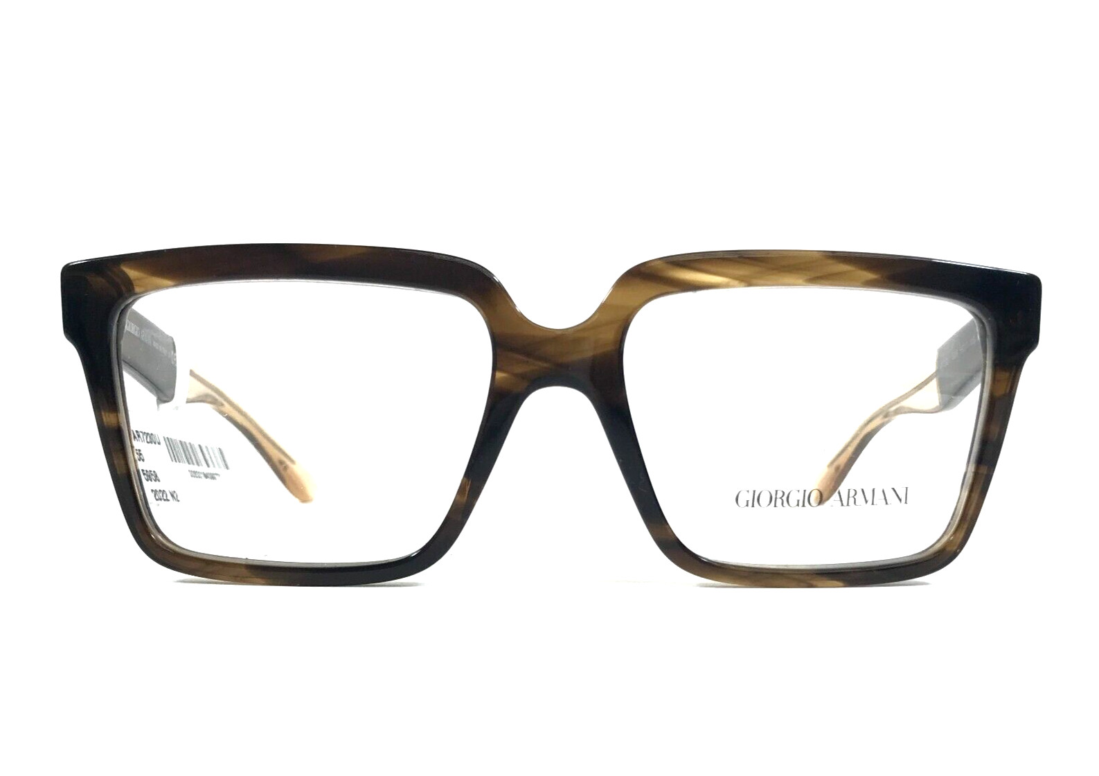 Оправа для очков Giorgio Armani AR7230-U 5958 в полоску из рога в азиатском стиле 55-17-145