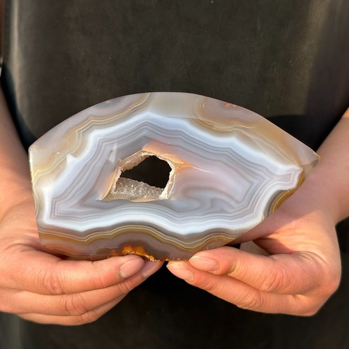 356G Natural agate crystal cave obelisk crystal energy column reiki healing - Foto 8 di 13
