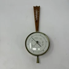 Vtg MCM Airguide Instrument Co. 15" Banjo BAROMETER Thermometer Untested