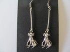 New ListingNew Dalmatian Puppy Dog Charm w/Long Stem on Silver Plated Pierced Earrings