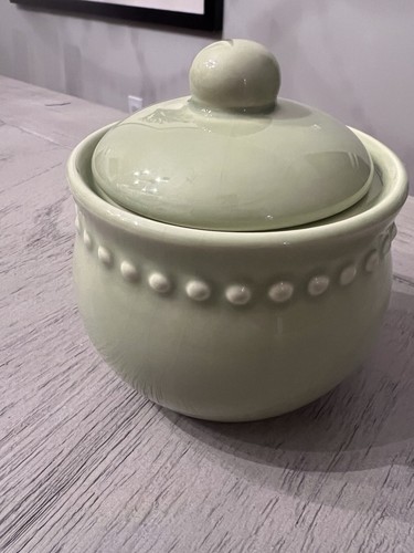 Pottery Barn EMMA GREEN Sugar Bowl Lid Discontinued pattern Granny Country Core - Picture 3 of 8