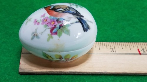 Vtg Limoges WREN WITH FLOWERS Egg Shaped Trinket Box=2.5" long=Porcelain - Picture 12 of 14