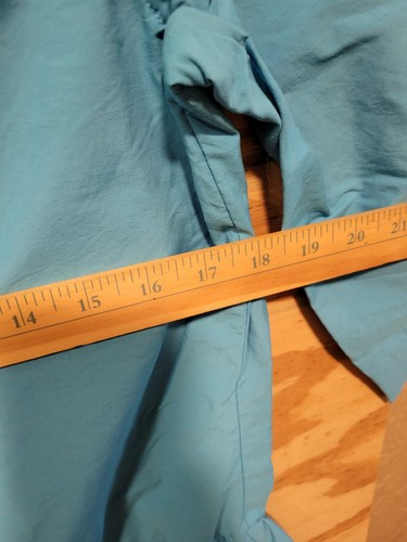 L. L. Bean Vented Dress Size Large Cinch Waist V Neck Blue - Picture 8 of 15