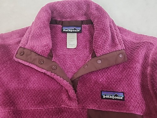Patagonia Re-Tool Snap-T Fleece Pullover Dark Pink Womens Small Polartec #1259 - Picture 4 of 15