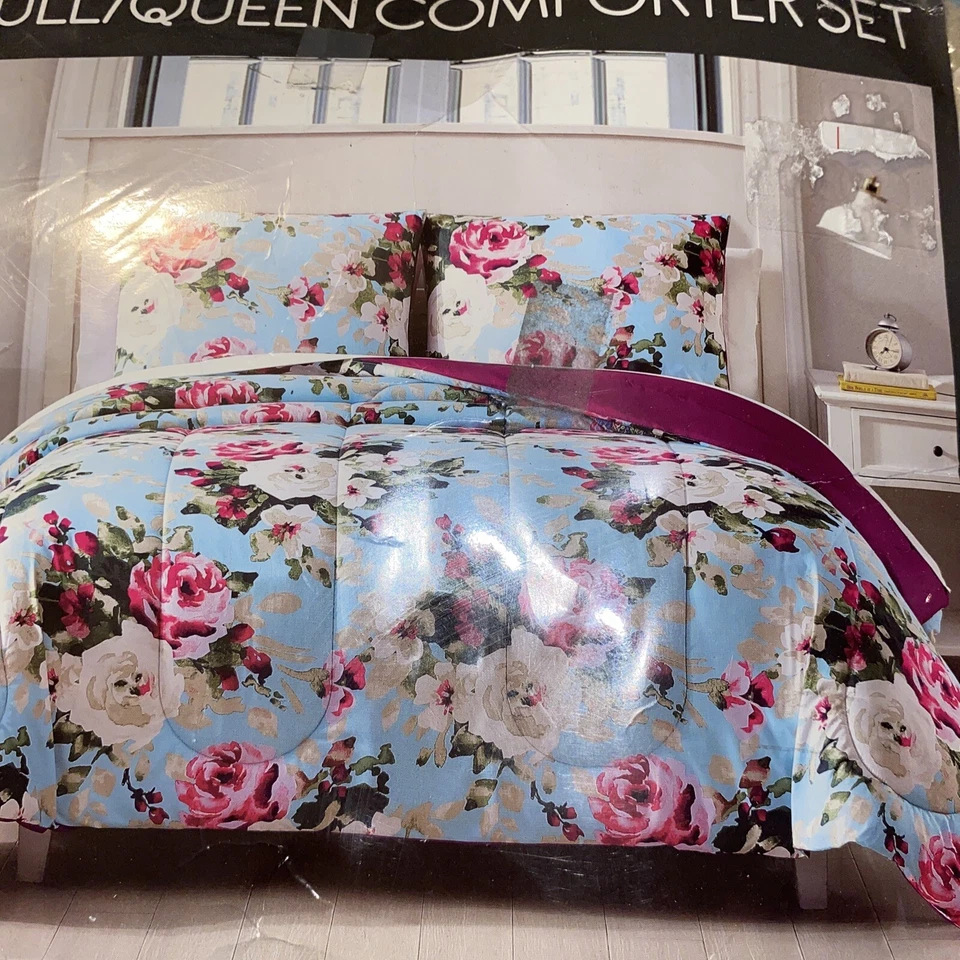 Ambrosia de colección Hallmart 3 piezas Juego de edredón reversible completo/queen 4103634 Foto 2 de 4