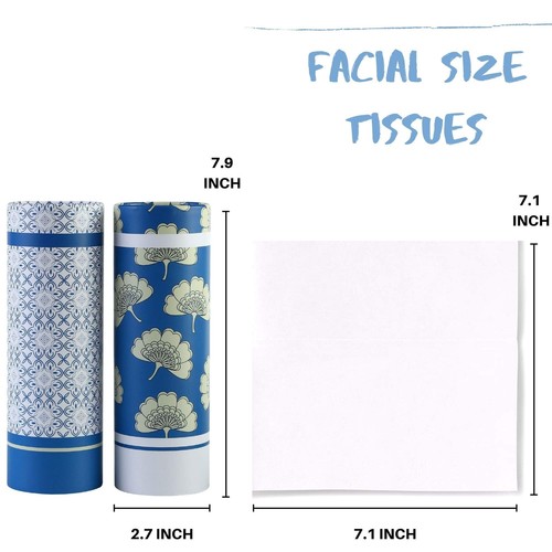 Car Tissues Holder with Facial Tissues - 4 PK - Travel Tissue Tubes Box Conta... - Picture 2 of 7