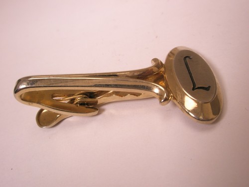 L Monogram Initial Letter Vintage HICKOK Cuff Links & Tie Bar Clip set larry lan - Picture 9 of 11