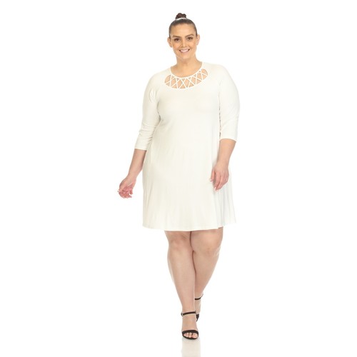 Criss Cross Neckline Swing Midi Dress ( Plus Size Available ) - Picture 51 of 101