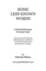 Some Less Known Words: A Brief Dictionary in Larger Type by Patrick Ellam (Paperback / softback, 2011)