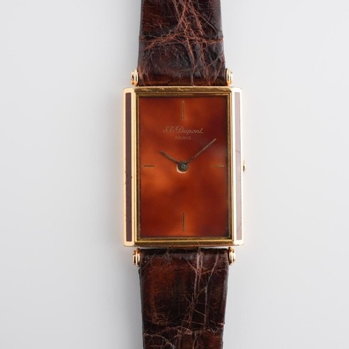 S.T. Dupont LAQUE DE CHINE Rectangular Quartz Watch Gold Plated Analog From JP - Picture 8 of 24