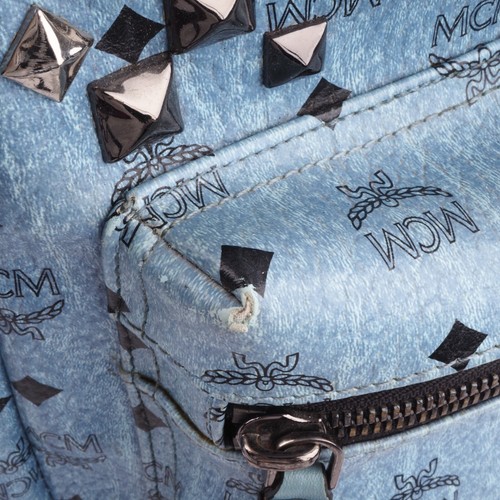 MCM Stark Studded Blau Luxus Designer Herren Rucksack Limitiert Selten OP: 980 € - Bild 15 von 24