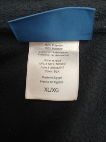 Reebok  XL Full Zip Black Fleece Long Sleeve Front Pockets Logo P2P 24" Lgth 30" - Picture 14 of 15