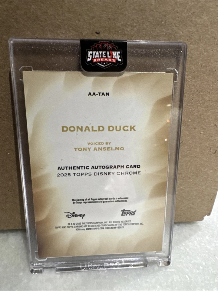 2025 Topps Disney Chrome Sapphire Donald Duck 1/5 Auto Tony Anselmo 2nd Voice DD - Image 2 of 4