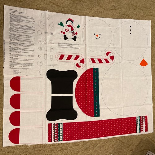 Roly-Poly Snowman 14 Inch Figure Christmas Fabric Sewing panel VIP Cranston - Picture 2 of 7
