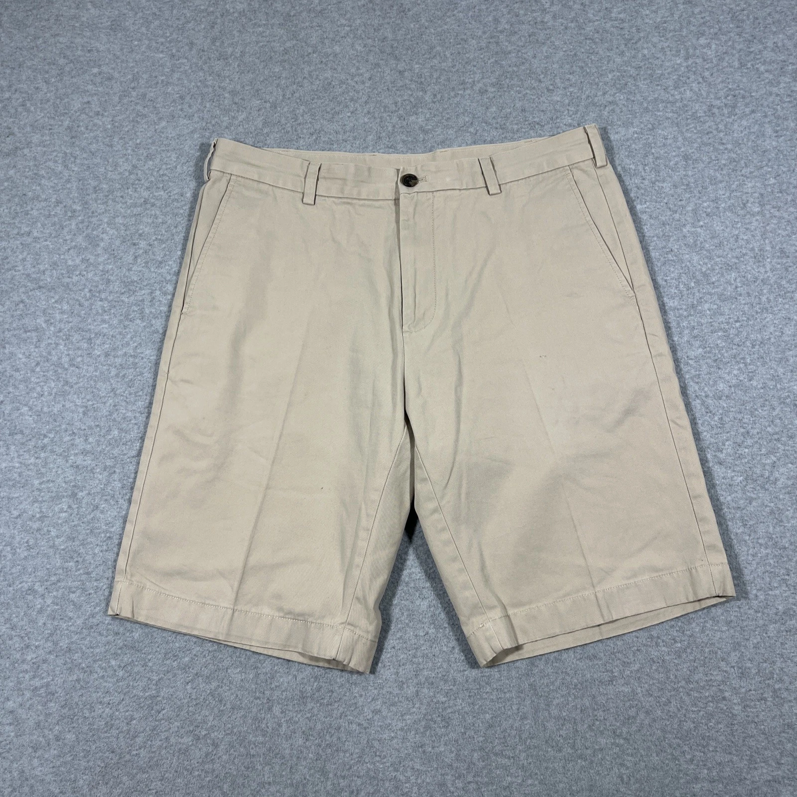 Brooks Brothers Men's Sz 36 Flat Front Chino Tan Shorts Preppy