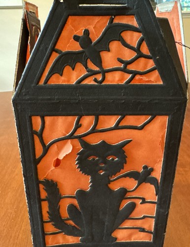 Vintage Halloween Vier Panel Stanzpapier Laterne D. Blumchen Germany - Bild 2 von 12