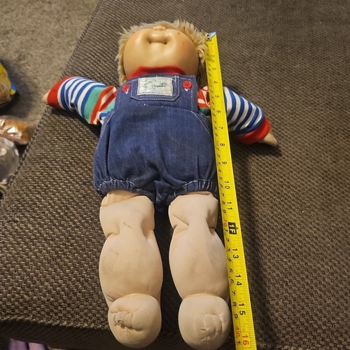 Vintage 16" Cabbage Patch Kinder Puppe Junge blond blaue Augen Sommersprossen HM2 1983 Overall - Bild 14 von 14