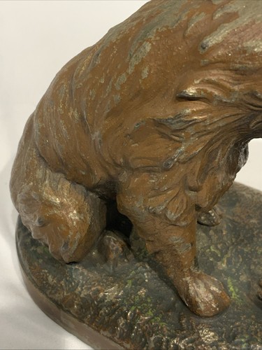 Antique G. Ferrad Statue Child & Dog “Can't You Talk” - Picture 11 of 14