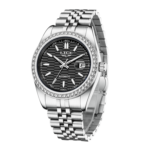 LIGE Mens Casual Watch Automatic Mechanical Date Luminous Waterproof Wristwatch - Picture 12 of 14