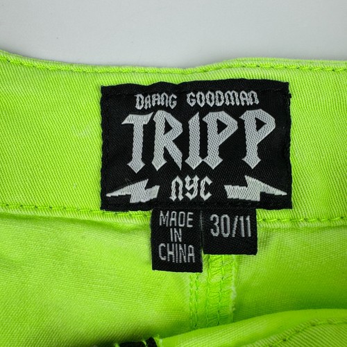 Pantalones Cortos Daang Goodman Tripp NYC Mujer Talla 30 x 11 Rave Booty Shorts Verde Neón - Imagen 3 de 9
