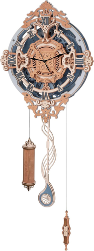 Puzzle 3D Legno Orologio a Pendolo Modellismo Da Costruire Adulti Romantic Notes - Foto 9 di 12