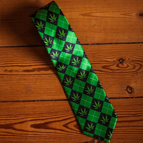 Corbata de marihuana Argyle para hombre corbatas de novedad corbata de hierba corbatas divertidas para hombre - Imagen 2 de 9