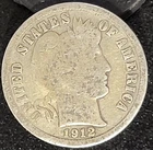 1912 D Denver Mint Barber Dime