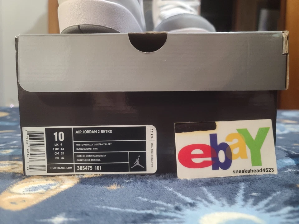 Air Jordan 2 Retro 25 Aniversario 2010 Blanco/MTLLC SLVER-NTRL GRIS 385475 101  Foto 4 de 4