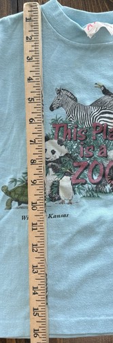 Camiseta Arlequín Vintage Años 80 Juvenil Pequeño Zoológico Naturaleza Animales Puntada Única EE. UU. - Imagen 8 de 9