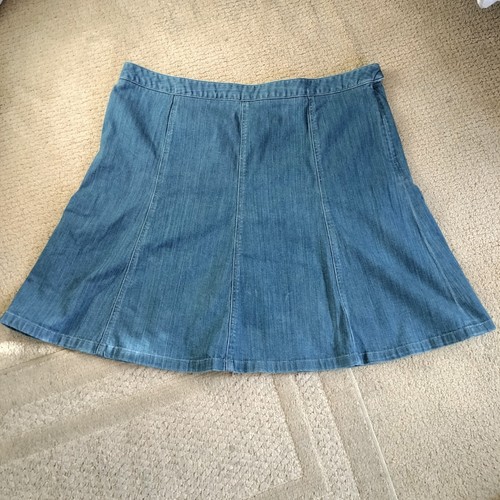 LL Bean klassisch Medium Wash blau Denim Jeans A-Linie Rock Größe 22