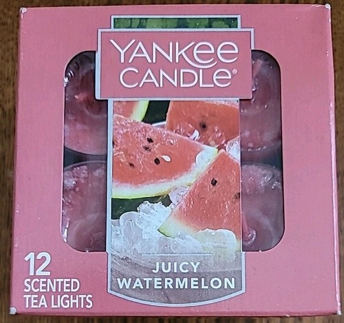 Yankee Candle eine Box mit 12 ~ 0,35 Unzen EA SAFTIGE WASSERMELONE Teelichter KOSTENLOSER VERSAND