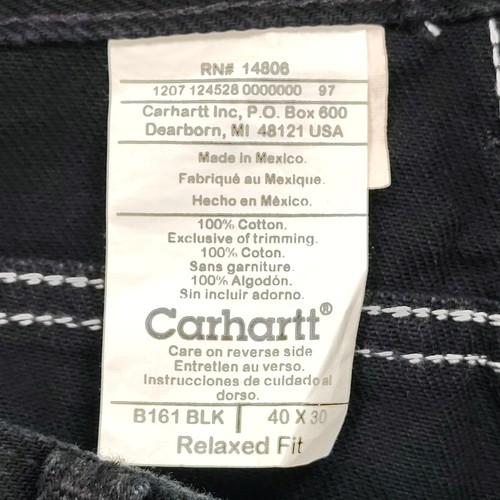 NEW Carhartt B161 Jeans Men's 40x30 Black Relaxed Fit Straight Leg Outdoor Work - Picture 10 of 14