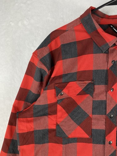 Truewerk Hemd Herren 2XL Tech Flanell Buffalo kariert Langarm Knopfleiste Druckknopf - Bild 5 von 14